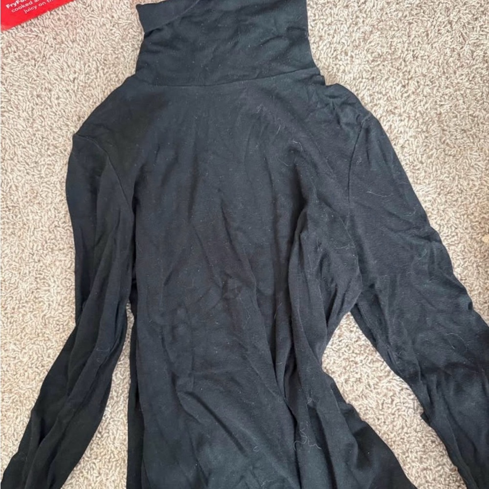 Black Turtleneck Long Sleeve Top